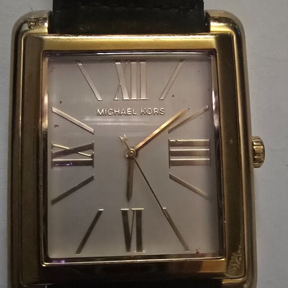 Michael Kors MK-2243 Rose Gold Watch Roman Numeral Leather Crocodile Band - Picture 2 of 7